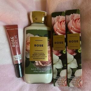 Bath & Body Works Rose Collection with Pink and Green Accents